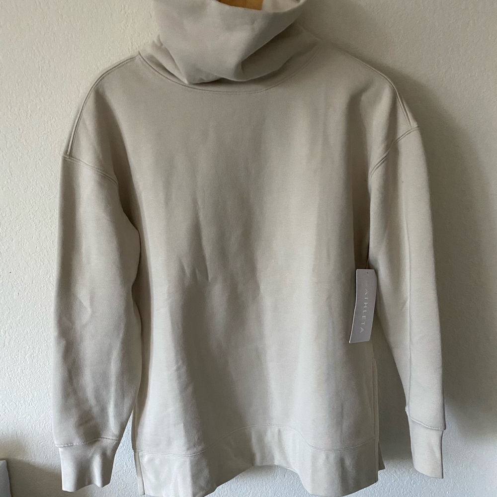 Athleta 24/7 beige funnel sweatshirt
